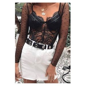 Long Sleeve Lace Bodysuit//Teddy Lingerie